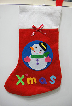 DIY 不織布紅色聖誕大襪(三款混合出貨)